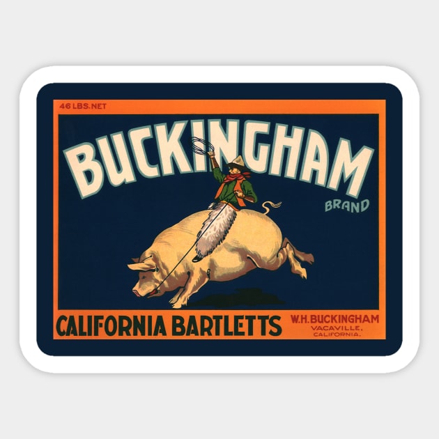 Vintage Buckingham Fruit Crate Label Sticker by MasterpieceCafe